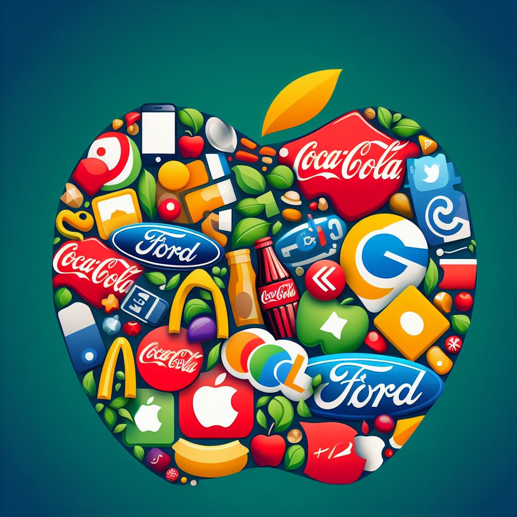 apple logo with logos inside